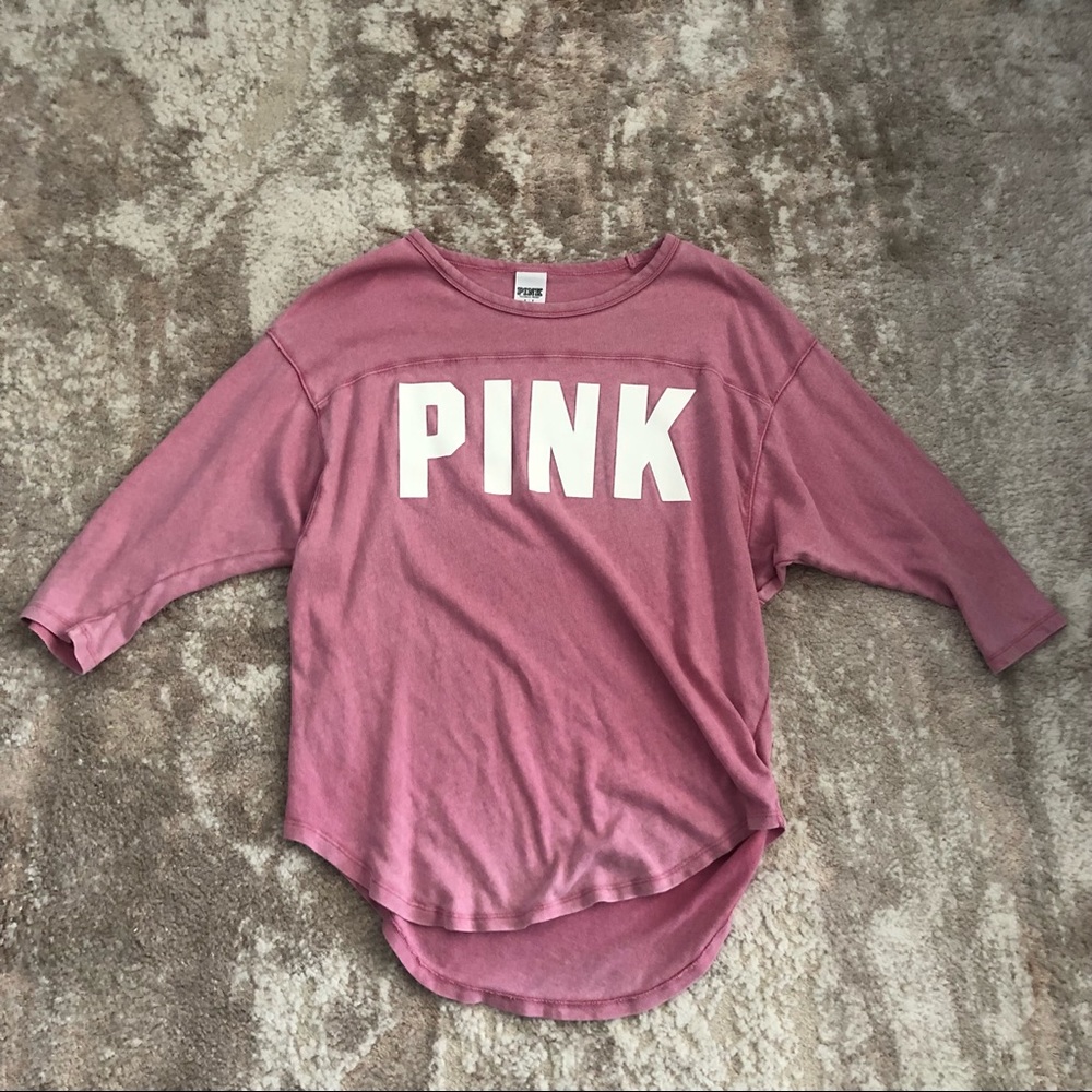 PINK Women's Casual Pink Logo Shirt S